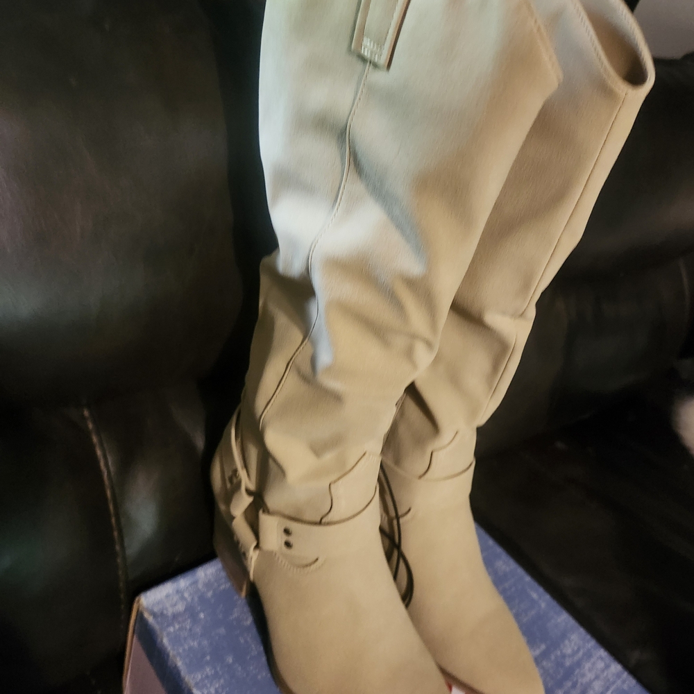 Pop Tan Over the Knee Boots with Casual Slouch